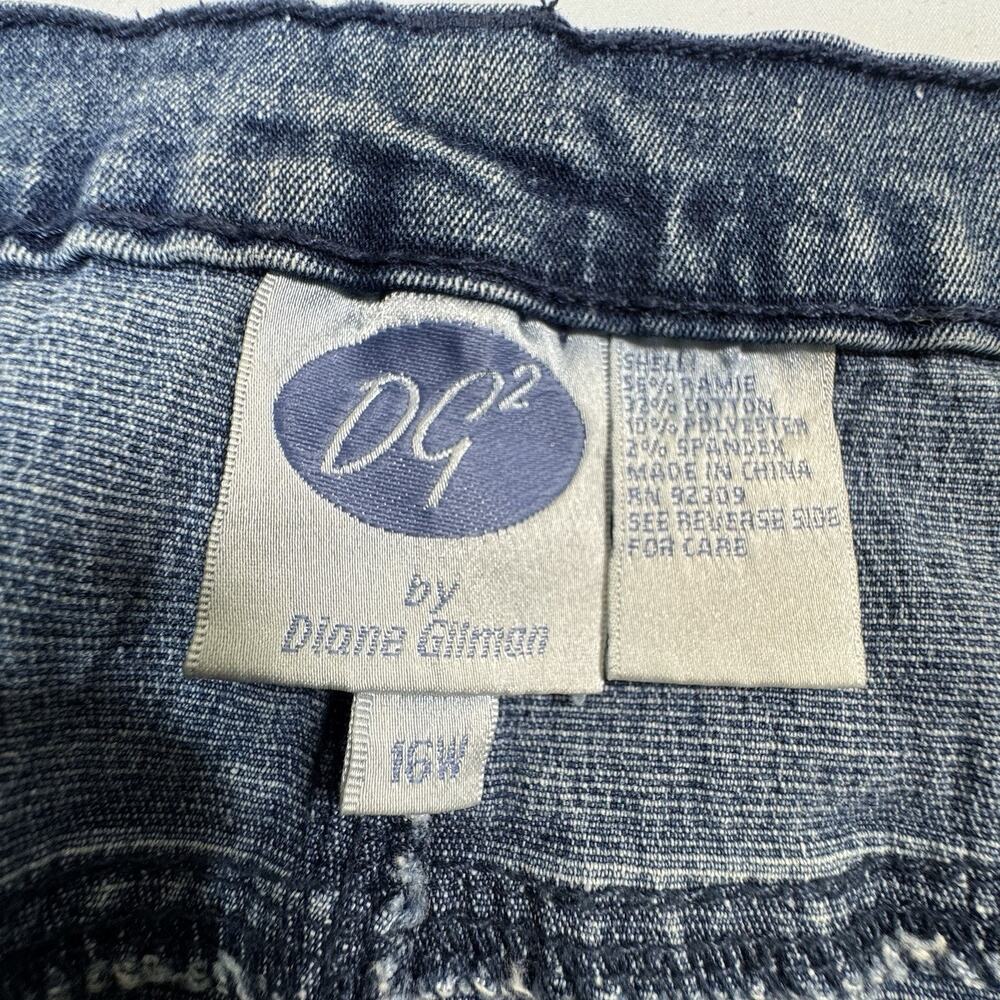 Y2K DG2 16W Flare Jeans Light Wash Stretch Denim Raw Hem 2000s Retro Bootcut - Picture 6 of 8